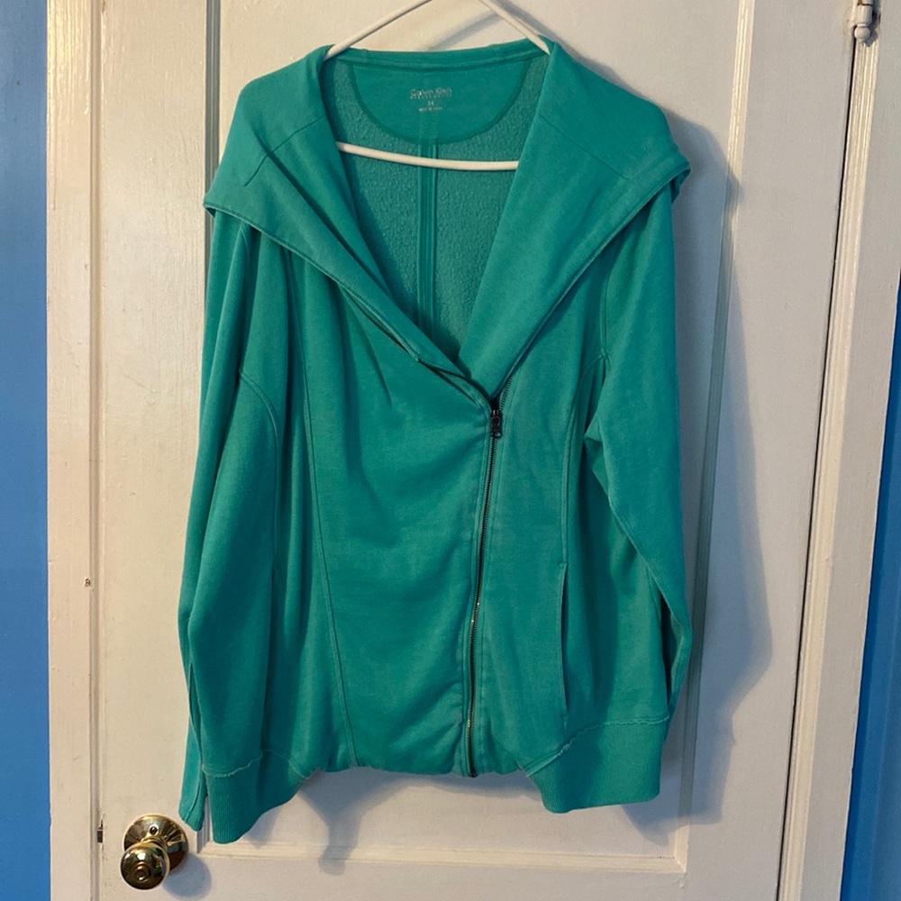 Calvin Klein zipper hooded jacket/ two tees all 3x